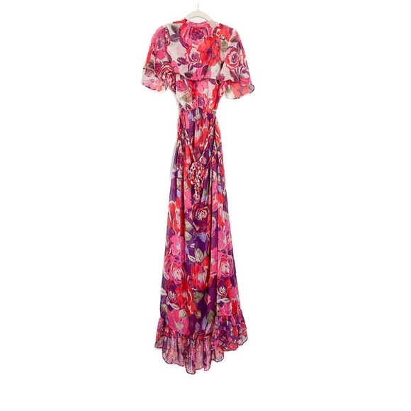 NEW MISA Calista Cut Out Floral Dress Multicolor Size Medium - Picture 10 of 10